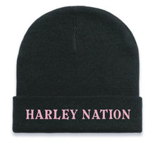 Load image into Gallery viewer, Beanie Black/Pink stitch
