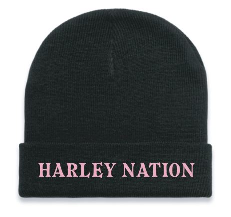 Beanie Black/Pink stitch