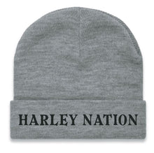 Load image into Gallery viewer, Beanie Grey/Black stitch
