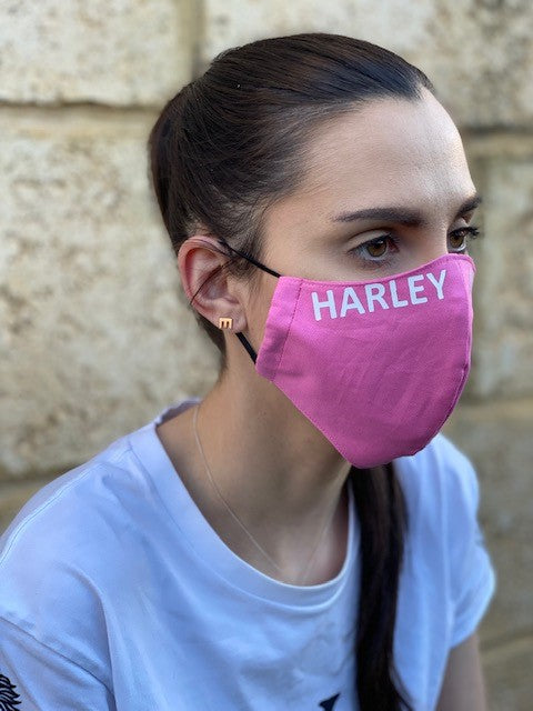 FACE MASKS PINK WITH WHITE