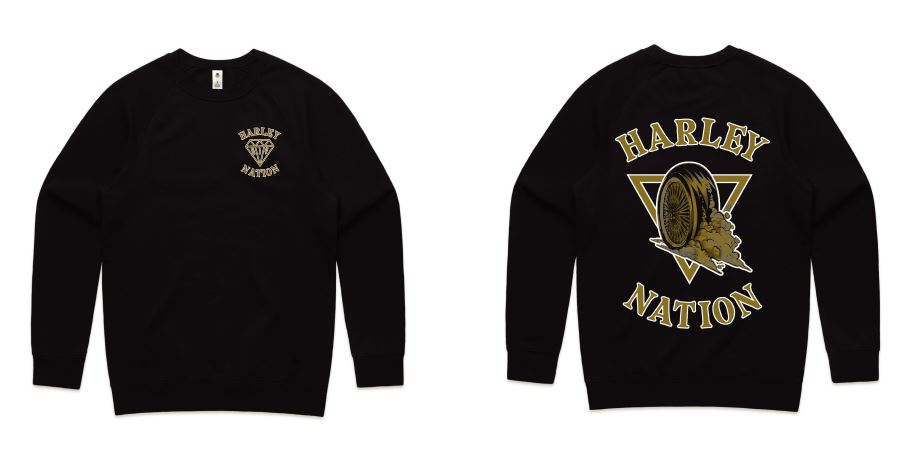 Crew Jumper Black and Gold