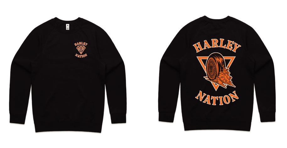 Crew Jumper Black and Orange
