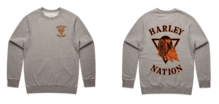 Crew Jumper Grey and Orange