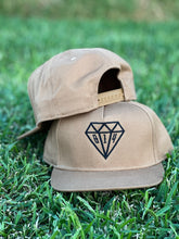 Load image into Gallery viewer, BLACK DIAMOND STITCH TAN FLAT PEAK
