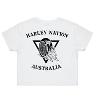 Load image into Gallery viewer, Womens Original White/Black Crop Top
